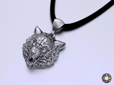 Jewelry Pendat Wolf Head 0190 Stl 3dm Jewellery Animal Pendant 3D print model