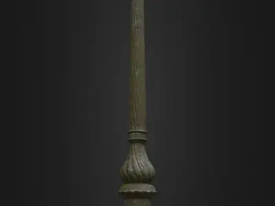 Old Worn Street Light Lamp post 08 Low-poly 3D model