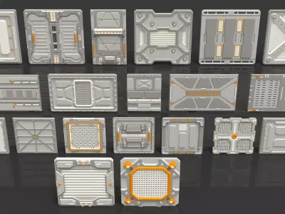 Sci-Fi Panels - Collection 3 - 20 pieces  3D model