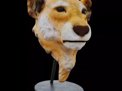 Figurine Lion Head 3D model