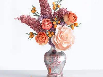 Spring Summer Bright Bouquet 3D model