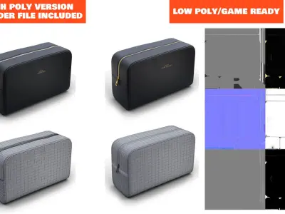 Luxury Toiletry Bag Low-poly 3D model