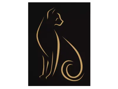 Cat Frame Decoration Low-poly 3D model