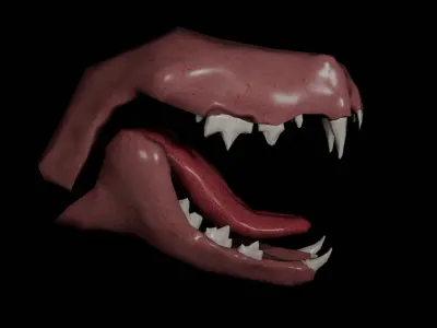 Cat Teeth Low-poly 3D model