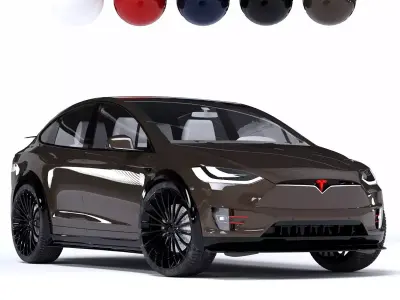 Tesla model x 3d Model Low-poly 3D model