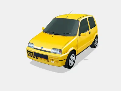 Fiat Cinquecento Sporting 1995 Low-poly 3D model