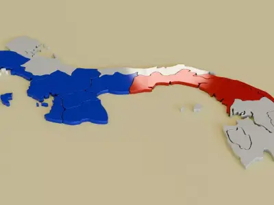 3D map of the country of Panama 3D model