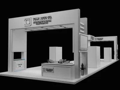  Booth Exhibition Stand a621a 3D model