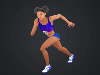 Athlete Runner Low-poly 3D model