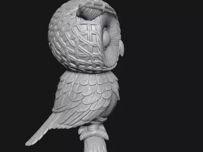 owl sculpture 3D print model