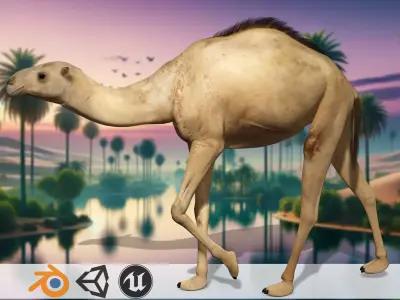 Desert Voyager Ship 3D Camel Model Low-poly 3D model