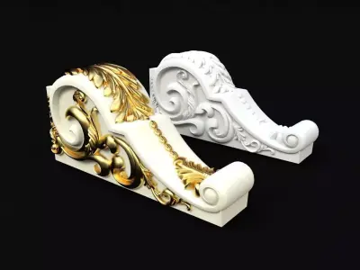 pilaster gold bookends 3D model