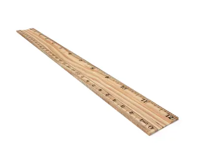 Wooden Ruler Low-poly 3D model