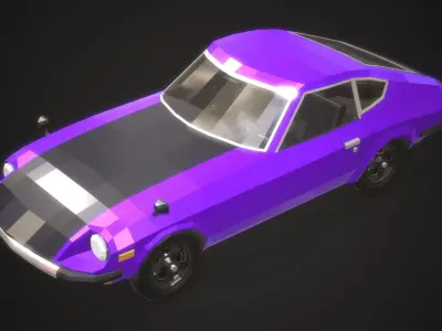 Low-Poly Retro Sports Car 01 Low-poly 3D model