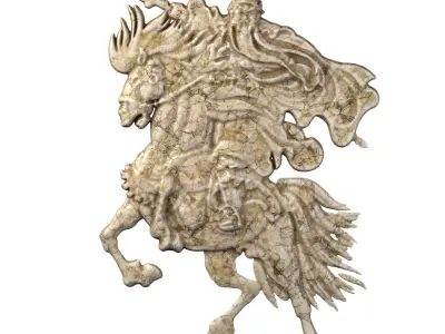 4 Warrior and Dragon Ornaments Pack 1