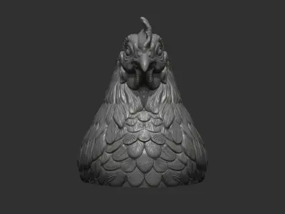 Chicken bust head 3D print model