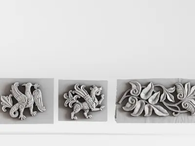 S00089 Set of Ancient Decorative Reliefs 3dp 3D print model
