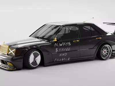 Asap Rocky Car Mercedes 190E 3D model