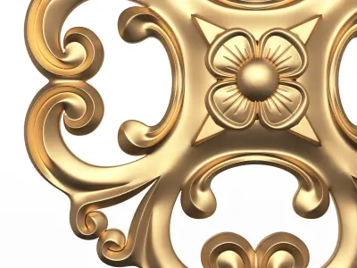 Rosette Carved Decoration CNC 024 Low-poly 3D model
