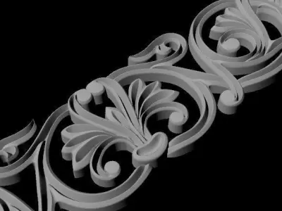 Central decor ornament for furniture 3D model 855