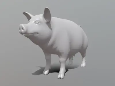 Pig Female  Low-poly 3D model