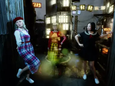 Japanese 80s Girls Clothing Pack 3D model