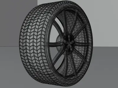 Car Wheel and Tire 3D model