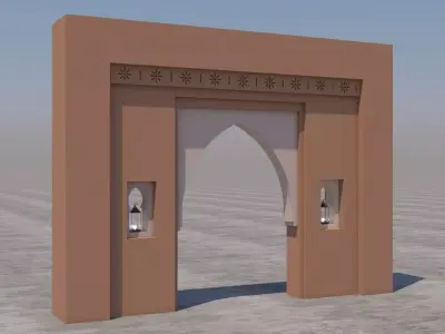 Traditional Moroccan Door Marrakech 3D model