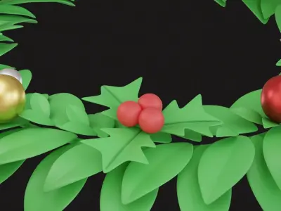 Christmas Wreath 3D model 3