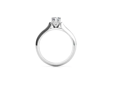 ZDR076 engagement ring with solitaire diamond 3D print model