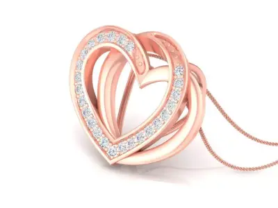 Pendant Casual heart luxury  3D print model