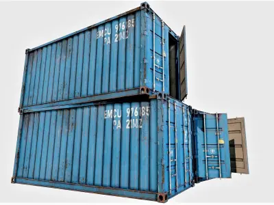 Enterable Shipping Container 03 - PBR Low-poly 3D model