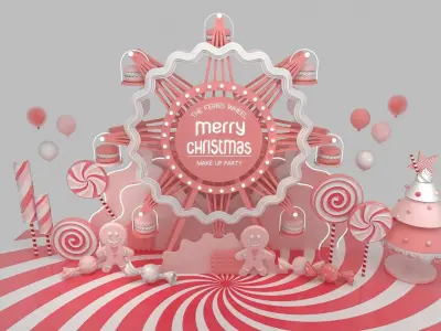 the ferris wheel art shoppingmall decoration stage design  3D model