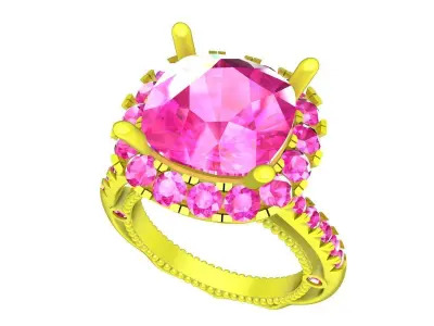 A7244 Luxury Diamond Solitaire Engagement Ring For Women 3D Mode 3D print model