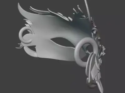 Luxury Ornate Masquerade Mask Baroque Fantasy 3D print model