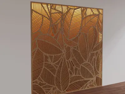 Decorative Wooden Wall Model 8 Low-poly 3D model