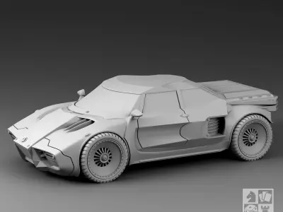 Futuristic sedan 3D print model