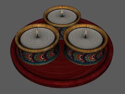 Candle Holder Plate  Low-poly 3D model