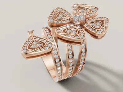 Flower Fiorever Ring 3d print model C 87 3D print model