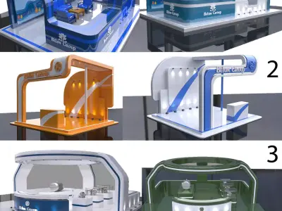 3D Exhibition stall collection  3D model