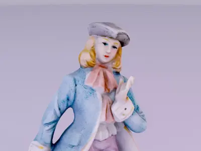 Gentleman statue Low-poly 3D model