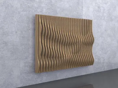 Intertwined parametric wooden panels 3D model