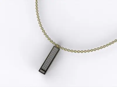 Modern Love Pendant 3D Model with  Stones 3D print model