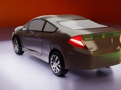 Honda Civic Coupe 2012 Low-poly 3D model