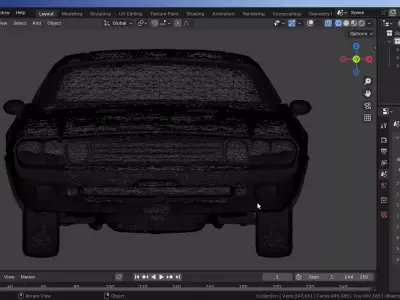 Dodge-Challenger Low-poly 3D model