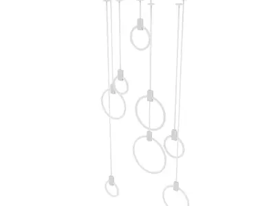 ceiling modern chandelier circle 3D model Low-poly 3D model