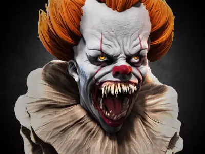 Stylized Horror Clown Monster Character Model for Games and VR 3D model