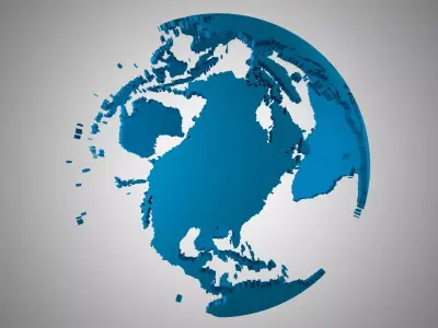 Globe Shell Dark Blue 3D model
