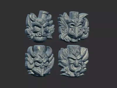 tiki mask decor 3D print model