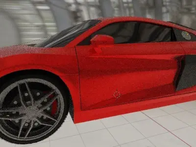 Audi-r8-Car audi sports car in garage 3D model